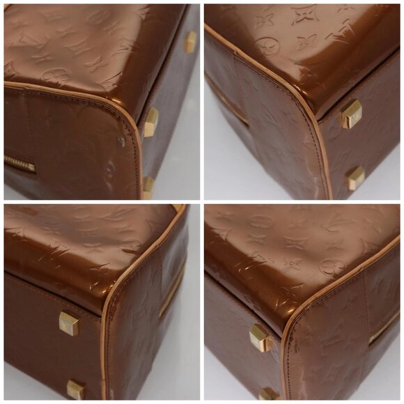 LOUIS VUITTON Monogram Vernis Tompkins Square Hand Bag Bronze M91103 Auth ep7700 - Picture 15 of 16